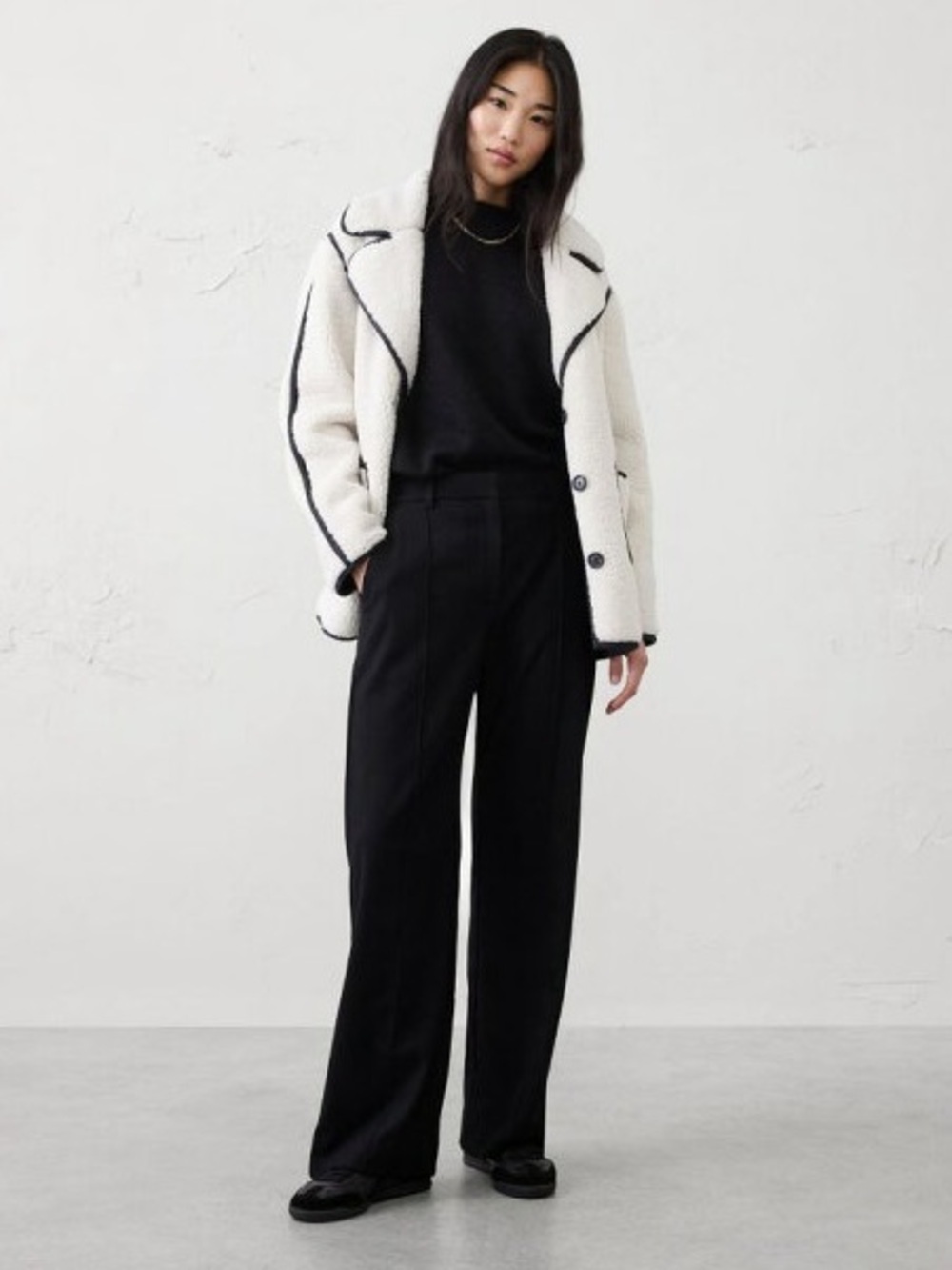 NWT! BANANA REPUBLIC WIDE-LEG HIGH-RISE BRUSHED PINTUCK TROUSER 🗺️
